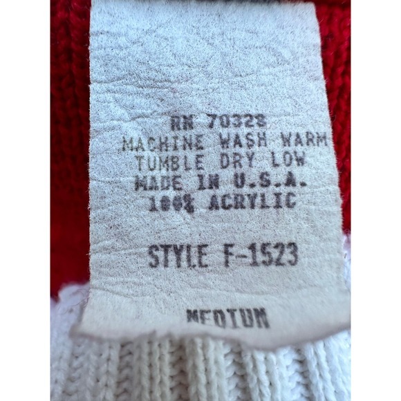 Vintage 80s Signal Sweaters American Flag Knit Patriotic Stars Stripes USA‎ - Picture 5 of 8